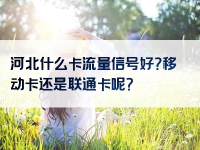 河北什么卡流量信号好？移动卡还是联通卡呢？
