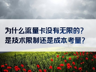 为什么流量卡没有无限的？是技术限制还是成本考量？