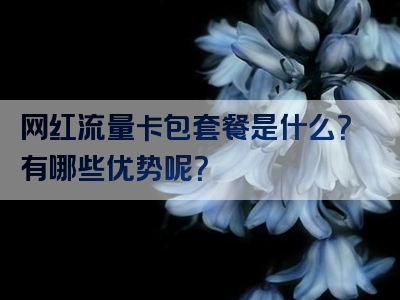 网红流量卡包套餐是什么？有哪些优势呢？
