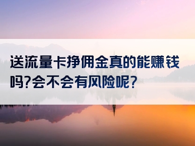 送流量卡挣佣金真的能赚钱吗？会不会有风险呢？