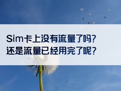 Sim卡上没有流量了吗？还是流量已经用完了呢？