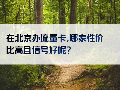 在北京办流量卡，哪家性价比高且信号好呢？