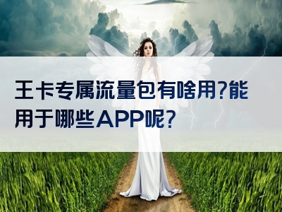 王卡专属流量包有啥用？能用于哪些APP呢？