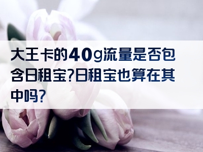大王卡的40g流量是否包含日租宝？日租宝也算在其中吗？