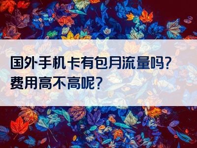 国外手机卡有包月流量吗？费用高不高呢？
