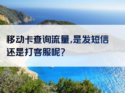 移动卡查询流量，是发短信还是打客服呢？