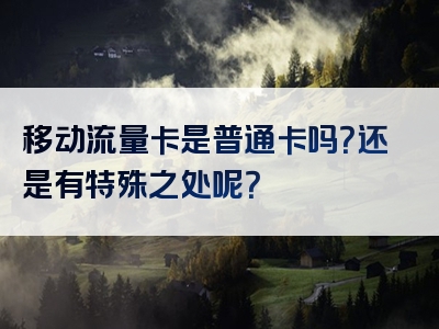 移动流量卡是普通卡吗？还是有特殊之处呢？