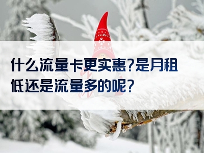 什么流量卡更实惠？是月租低还是流量多的呢？