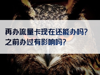 再办流量卡现在还能办吗？之前办过有影响吗？