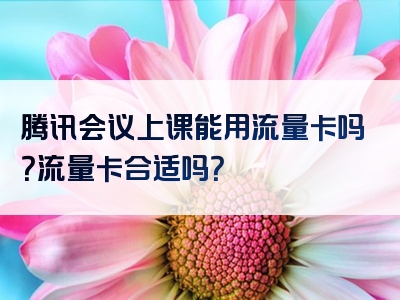 腾讯会议上课能用流量卡吗？流量卡合适吗？