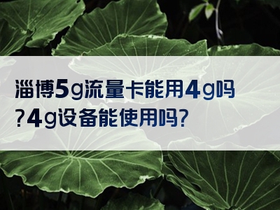 淄博5g流量卡能用4g吗？4g设备能使用吗？