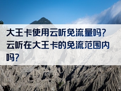 大王卡使用云听免流量吗？云听在大王卡的免流范围内吗？