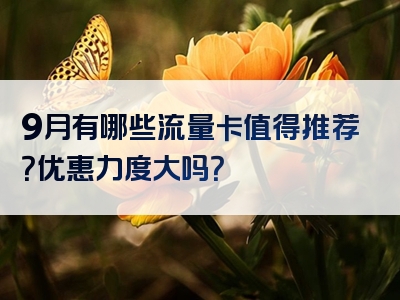 9月有哪些流量卡值得推荐？优惠力度大吗？