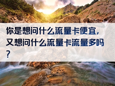 你是想问什么流量卡便宜，又想问什么流量卡流量多吗？