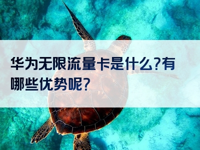 华为无限流量卡是什么？有哪些优势呢？