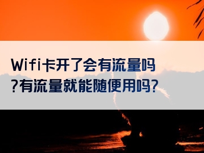 Wifi卡开了会有流量吗？有流量就能随便用吗？