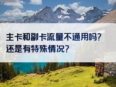 主卡和副卡流量不通用吗？还是有特殊情况？