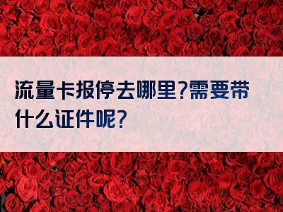 流量卡报停去哪里？需要带什么证件呢？