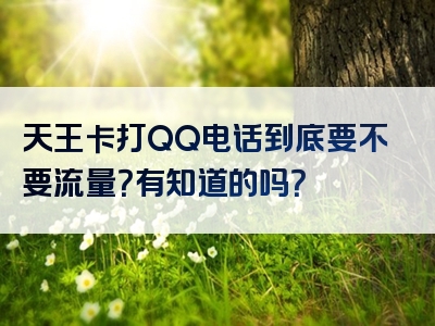 天王卡打QQ电话到底要不要流量？有知道的吗？