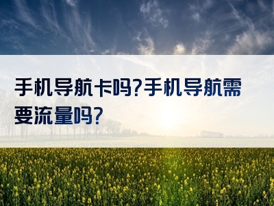 手机导航卡吗？手机导航需要流量吗？