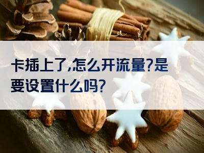 卡插上了，怎么开流量？是要设置什么吗？