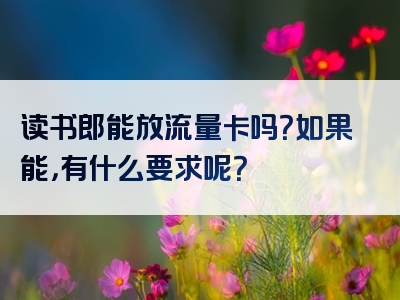 读书郎能放流量卡吗？如果能，有什么要求呢？