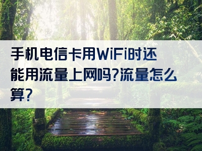 手机电信卡用WiFi时还能用流量上网吗？流量怎么算？
