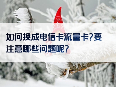如何换成电信卡流量卡？要注意哪些问题呢？