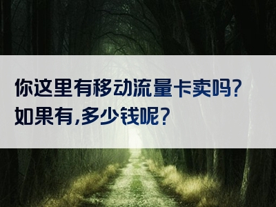 你这里有移动流量卡卖吗？如果有，多少钱呢？