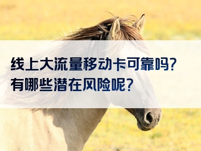 线上大流量移动卡可靠吗？有哪些潜在风险呢？