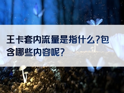 王卡套内流量是指什么？包含哪些内容呢？