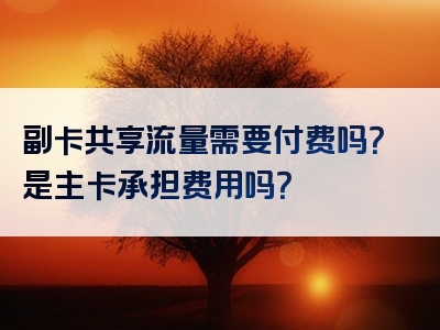 副卡共享流量需要付费吗？是主卡承担费用吗？