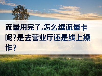流量用完了，怎么续流量卡呢？是去营业厅还是线上操作？