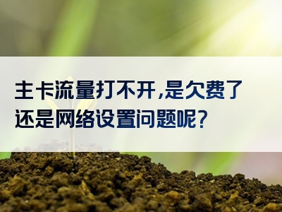 主卡流量打不开，是欠费了还是网络设置问题呢？