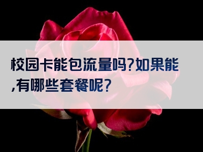 校园卡能包流量吗？如果能，有哪些套餐呢？