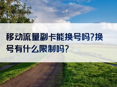 移动流量副卡能换号吗？换号有什么限制吗？