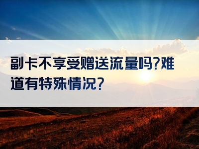 副卡不享受赠送流量吗？难道有特殊情况？