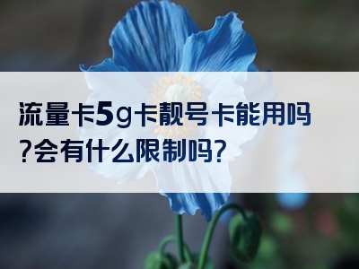 流量卡5g卡靓号卡能用吗？会有什么限制吗？