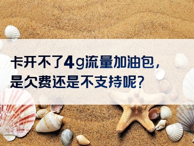 卡开不了4g流量加油包，是欠费还是不支持呢？