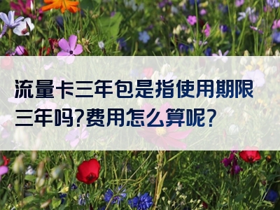 流量卡三年包是指使用期限三年吗？费用怎么算呢？