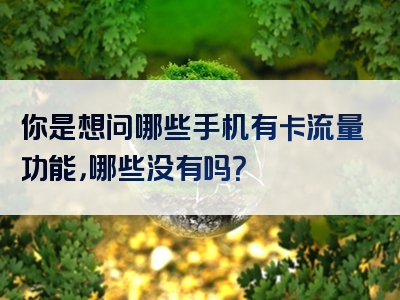 你是想问哪些手机有卡流量功能，哪些没有吗？