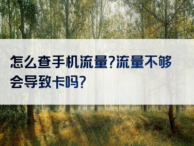 怎么查手机流量？流量不够会导致卡吗？