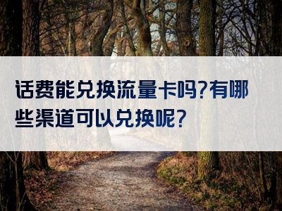 话费能兑换流量卡吗？有哪些渠道可以兑换呢？