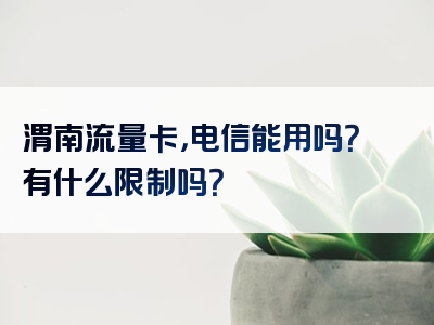 渭南流量卡，电信能用吗？有什么限制吗？