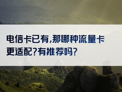 电信卡已有，那哪种流量卡更适配？有推荐吗？