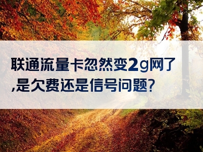 联通流量卡忽然变2g网了，是欠费还是信号问题？