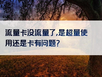 流量卡没流量了，是超量使用还是卡有问题？