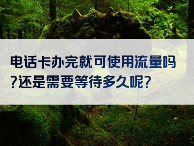 电话卡办完就可使用流量吗？还是需要等待多久呢？