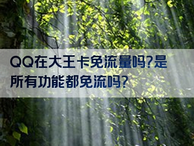 QQ在大王卡免流量吗？是所有功能都免流吗？
