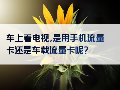车上看电视，是用手机流量卡还是车载流量卡呢？